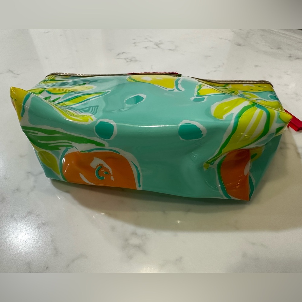 NEW Lilly Pulitzer Estee Lauder Plastic Cosmetic Makeup Purse Clutch Bag GREEN - Picture 5 of 5